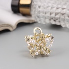 Краб для волос "Саманта галант" бабочка, 3 см, золото (6 шт) - фото 809027263