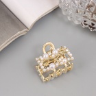 Крабик для волос «Саманта галант», прямой, 3 см, золото (комплект 6 шт) - фото 46494943