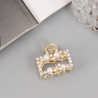 Крабик для волос «Саманта галант», прямой, 3 см, золото (комплект 6 шт) - фото 46494944