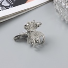 Краб для волос "Доротеа" бабочка, 4 см, серебро (6 шт) - фото 809027424