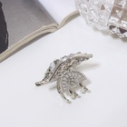 Краб для волос "Доротеа" лепестки, 3,5 см, серебро (6 шт) - фото 809027449