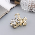 Краб для волос "Хизер" бантики, 4,5 см, золото-серебро (6 шт) - фото 809027498