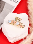 Крабик для волос «Хлоя галант», сердца банты, 4.5 см, золотистый - Фото 3