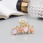 Крабик для волос «Хлоя галант», сердца банты, 4.5 см, золотистый - Фото 6