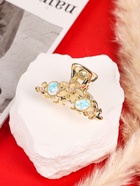 Крабик для волос «Хлоя галант», цветы, 4 см, золотистый - Фото 3