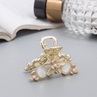 Крабик для волос «Хлоя галант», цветы, 4 см, золотистый - Фото 6