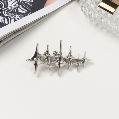 Зажим для волос «Паула», 6 см, серебро