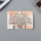 Гребень для волос QF «Джуди», цветы, 8×6 см, серебро - Фото 2