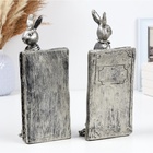 Держатель - подставка для книг "Стильные Зайцы" набор 2шт, серебро, 27см - фото 27078346