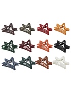 Крабик для волос «Матовый», звезда, 7 см, МИКС (комплект 12 шт) - фото 52091461