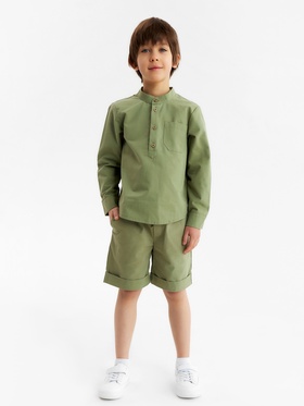 Костюм для мальчика (Рубашка и бермуды) MINAKU, цвет хаки, рост 104 см