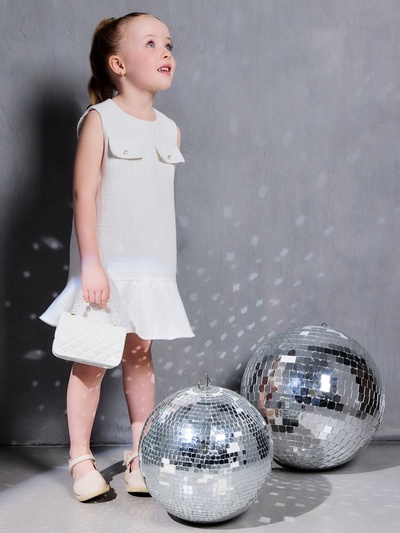 Сарафан для девочки, MINAKU: Party Dress, белый, рост 110 см