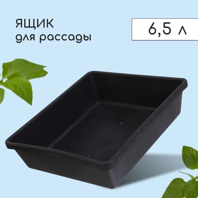Ящик для рассады, 35×30×9 см, 6.5 л, пластик, чёрный