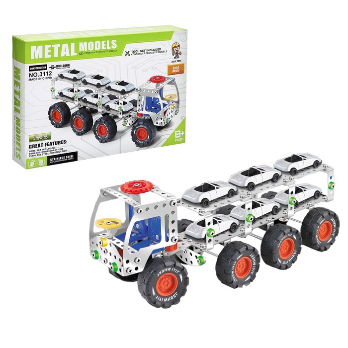 УЦЕНКА Конструктор металлический «Автовоз», 244 детали - Фото 1