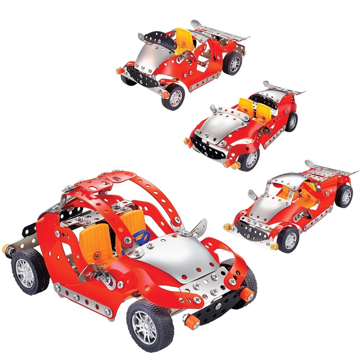 Уценка Конструктор металлический «Спортмобиль», 4 в 1, 226 деталей - Фото 1