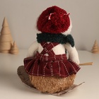 Фигурка новогодняя «Мишка в зимнем сарафане на лыжах», 20×19×11.5 см - Фото 3