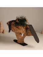 Фигурка новогодняя «Миша едет на лыжах с ёлочкой», 19×28×15 см - Фото 4