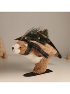 Фигурка новогодняя «Миша едет на лыжах с ёлочкой», 19×28×15 см - Фото 5