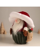 Фигурка новогодняя «Дедушка-мухомор с еловыми ветками в мешке», 22×21×26 см - Фото 2