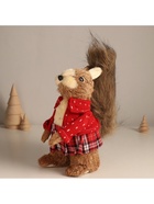 Фигурка «Белочка в клетчатой юбочке и вязаном свитере», 11×17×20 см - Фото 5