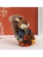 Фигурка «Бельчонок в пиджаке и бабочке, с осенним венком», 18×11×23 см - Фото 2