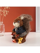 Фигурка «Бельчонок в пиджаке и бабочке, с осенним венком», 18×11×23 см - Фото 5