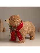 Фигурка «Медведь в вязаном шарфике с шишками и ягодками», 12×22×19 см - Фото 5