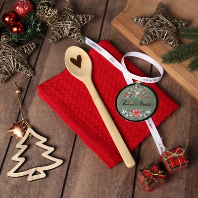 Набор подарочный «Доляна. Тепла и уюта»: бордовый, полотенце 35×60 см, хлопок 100%, вафля 220 г/м²