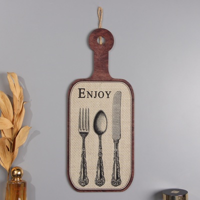 Панно настенное дерево «Столовые приборы», декор, 0.6×16×39 см