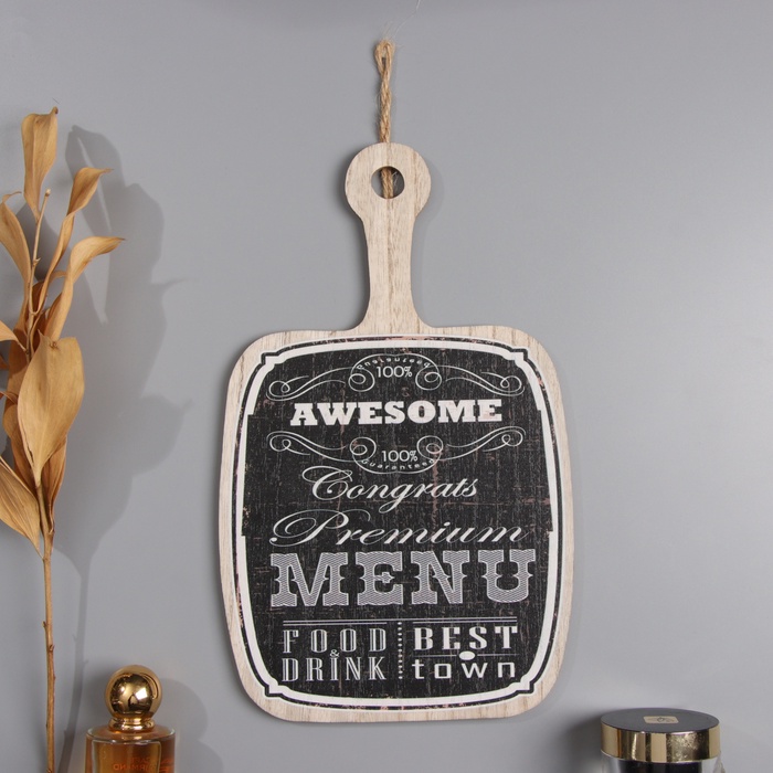 Панно настенное дерево «Меню», декор, 0.6×18.4×30.5 см - Фото 1