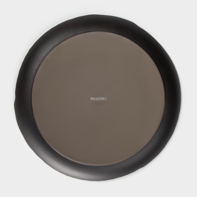 Тарелка Magistro Black style, d=26 см, фарфор, чёрная