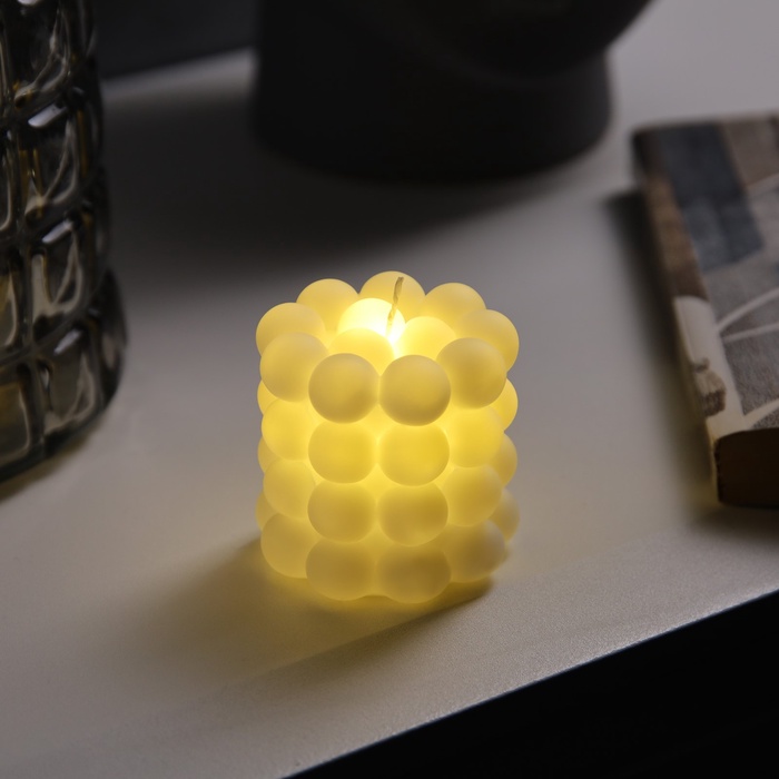 Светодиодная фигура «Свеча шарики» 5×5 см, батарейки AG13×3 (в комплекте), свечение теплое белое - Фото 1