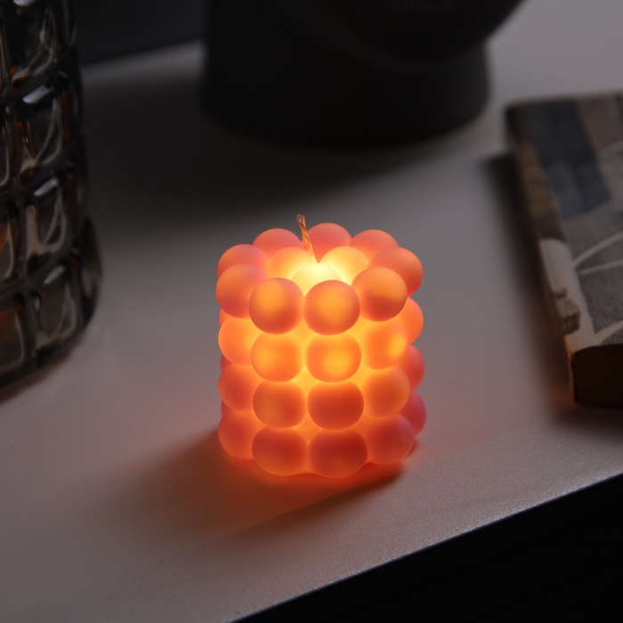 Светодиодная фигура «Свеча шарики» 5×5 см, батарейки AG13×3 (в комплекте), свечение теплое белое - Фото 1