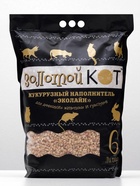 Наполнитель кукурузный "Золотой кот", 6 л - Фото 1