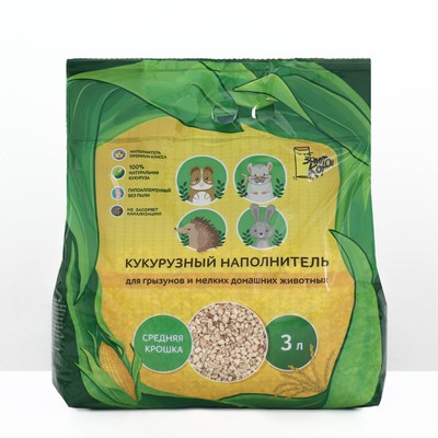 Наполнитель кукурузный «Золотой кот» для грызунов, 3 л