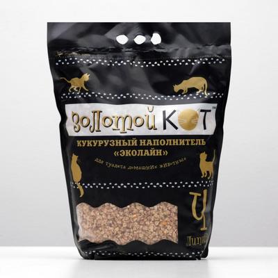 Наполнитель кукурузный "Золотой кот", 4 л