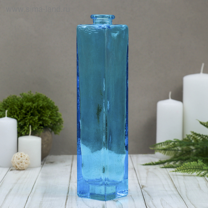 Ваза "Нарцисс" голубая, прозрачная 24,5х5,5х5,5см, 0,45л - Фото 1