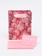 Пакет ламинированный двухсторонний «Пионы», с тишью и открыткой, S, 12×15×5.5 - фото 65435718