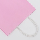 Пакет крафт розовый, круглая ручка, 18 х 8 х 25 см, 120 г - фото 808431899