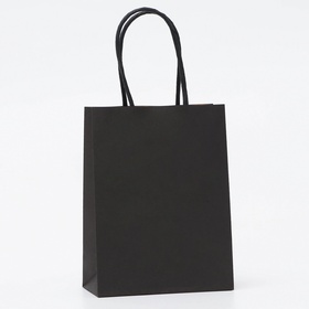 Пакет крафт чёрный, круглая ручка, 15?12?6 см, 120 г (комплект 3 шт)