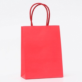 Пакет крафт коралловый, круглая ручка, 15?12?6 см, 120 г (комплект 3 шт)