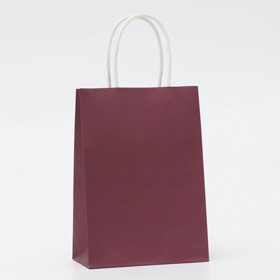Пакет крафт винный, круглая ручка, 15×21×8 см, 120 г