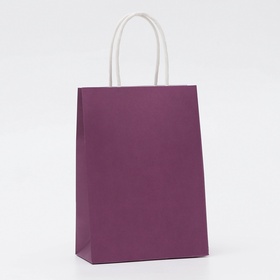 Пакет крафт сиреневый, круглая ручка, 15?21?8 см, 120 г (комплект 3 шт)