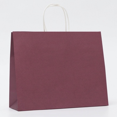 Пакет крафт винный, круглая ручка, 31.5×25×11.5 см, 120 г