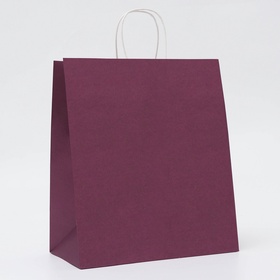 Пакет крафт сиреневый, круглая ручка, 32?19.5?37 см, 120 г (комплект 3 шт)