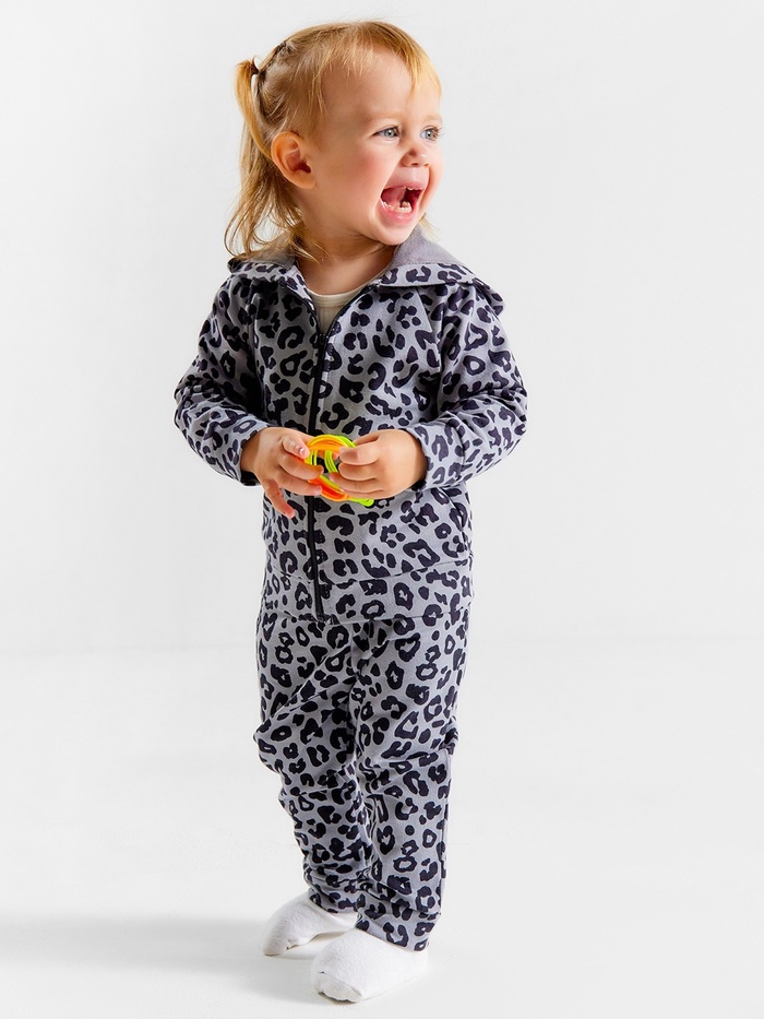 Костюм для девочки (толстовка, брюки) «Крошка Я» Trendy grey, рост 62-68 - Фото 1