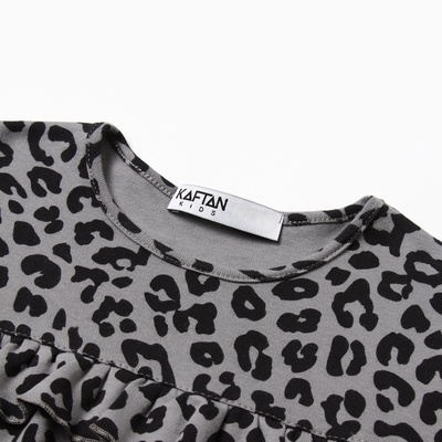 Платье детское с рюшами KAFTAN Trendy grey, размер 34 (122-128 см)