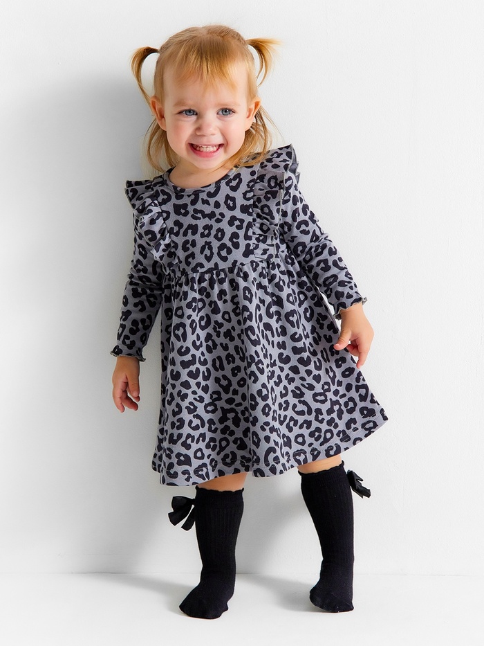 Платье для девочки «Крошка Я» Trendy grey, рост 68-74 см - Фото 1