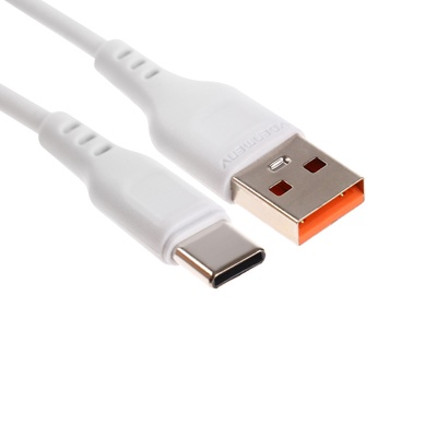 Кабель D-01T, Type-C - USB, 1 м, 2.4 A, зарядка + передача данных, белый