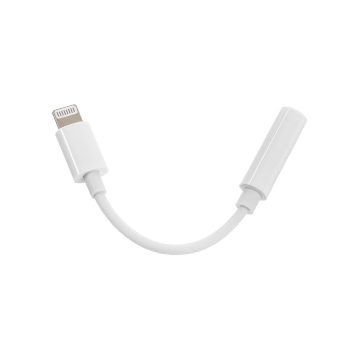 Переходник  Lightning на Jack 3.5, музыка + гарнитура, BT, белый - Фото 1